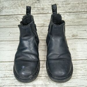 Dr Martens Lenore Black Leather Lined Boots Women Size 6